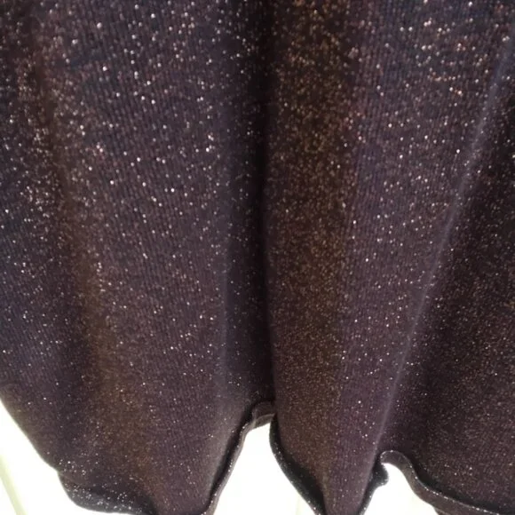 Lane Bryant Holiday Design Collection Metallic Bronze Weaving Dark Brown Sweater - Picture 7 of 9